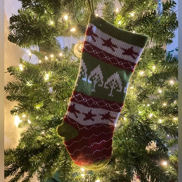 🎄Large Knit Christmas Stocking with🌲 & 🌟 19.5” - Picture 3 of 6